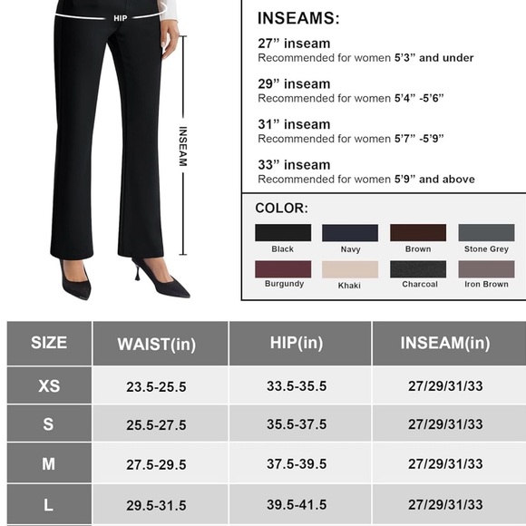 NWT AFITNE Women's Yoga Dress Pants 29” Medium - Picture 7 of 9